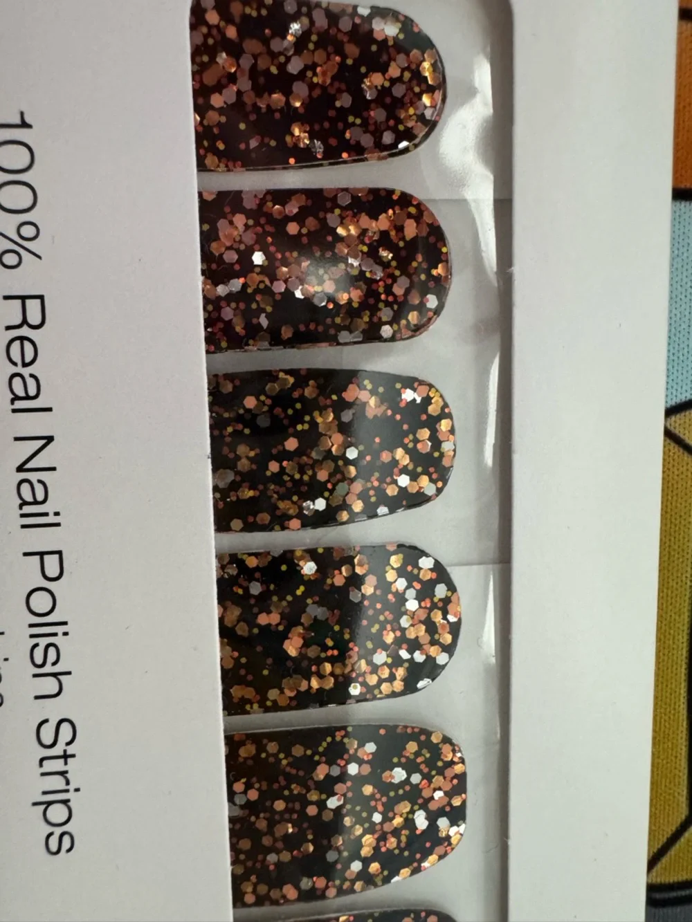 NIP- Color Street Black & Gold Glitter Nail Strips- “Nocturnal Soul” - Picture 2 of 5
